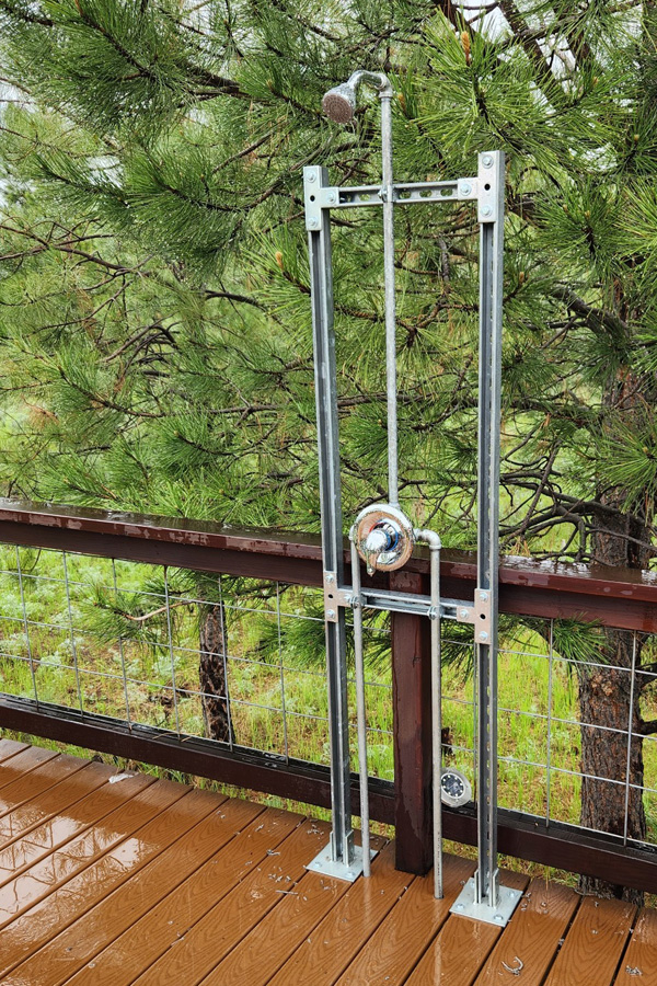 porch exterior shower installation